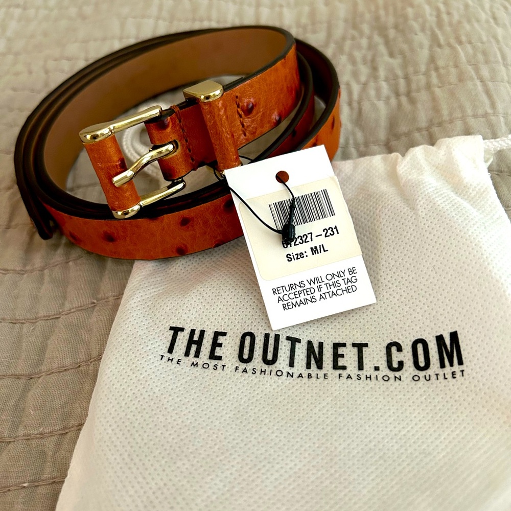 NWT Iris & Ink ostrich leather belt